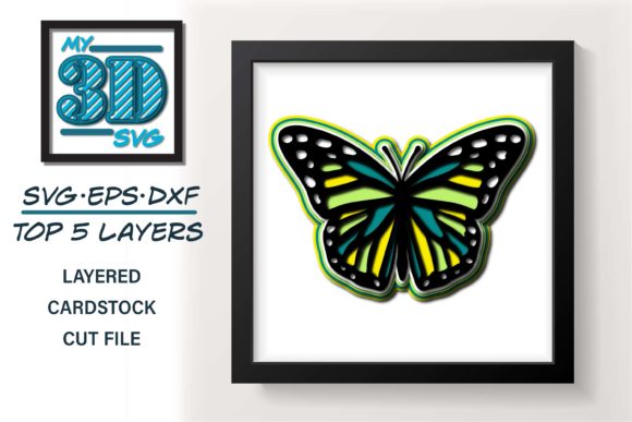 3D Butterfly: A Layered SVG Design for Shadow Boxes and Brand Visuals