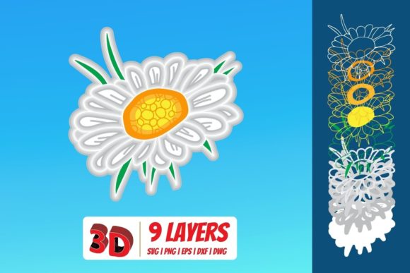 3D Chamomile SVG: A Delicate Touch for Organic Branding and Packaging Design