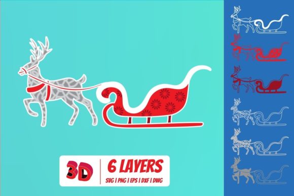 3D Christmas Deer SVG Cut File for Festive Design Projects