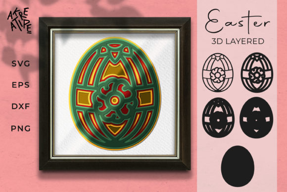 3D Easter Egg Mandala: A Versatile SVG Shape for Seasonal Digital Products