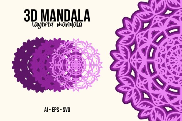 3D Mandala Flower: Elevating Local Branding with Sophisticated 3D SVG Design