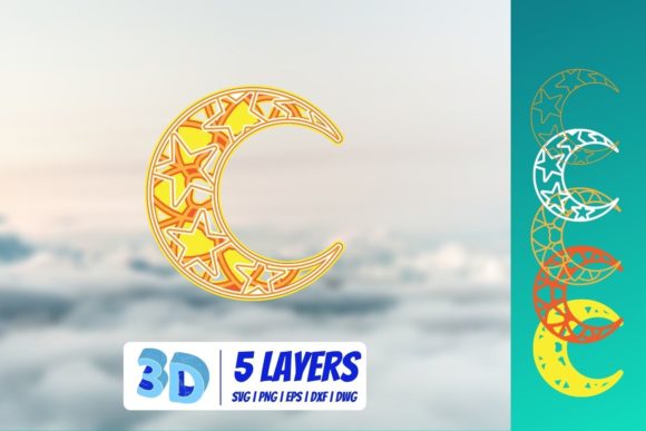3D Moon SVG for Shadow Boxes & Real Crafting Projects