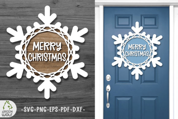 3D SVG Snowflake Door Sign Design for Christmas Branding