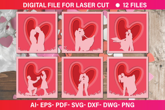 3d Valentine Paper Cut SVG File
