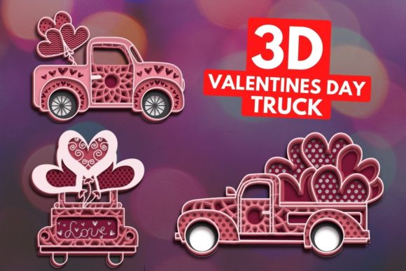 3D Valentines Day Truck SVG Bundle – Perfect for Cricut & Silhouette Crafters