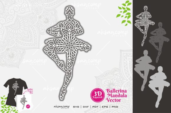 Ballerina Mandala 3D SVG for Shadow Box Design