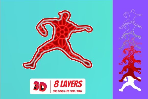 Baseball Player2 3D Layered SVG Cut File – A Versatile 3D SVG for Etsy & Print-on-Demand Sellers