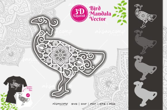 Bird Mandala 3D SVG for Shadow Box Designs
