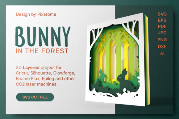 Bunny in the Forest 3D Layered: A Fresh Craft-Inspired Graphic for Brand Storytelling