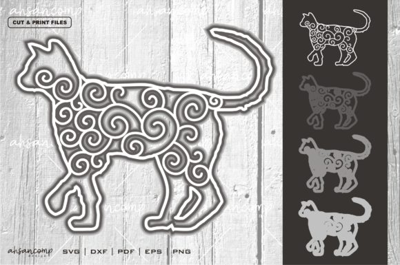 Cat 11 Vector SVG 3D Layered for Shadow Boxes & Brand Visuals