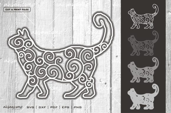 Cat 12 Vector SVG 3D Layered for Shadow Boxes & Brand Visuals