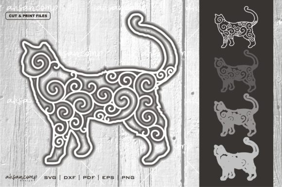 Cat 3 Vector SVG 3D Layered: A Shadow Box Design for Modern Branding