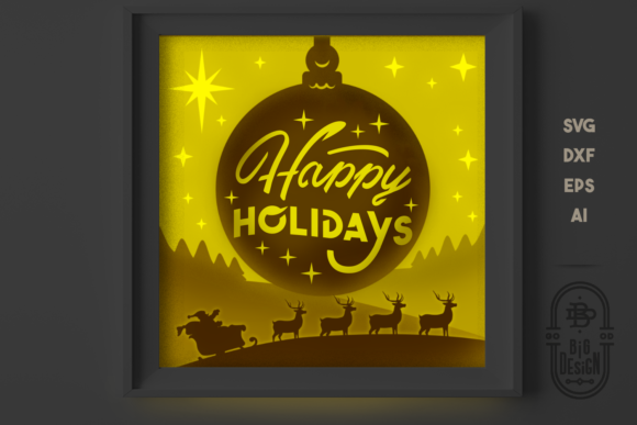 Christmas 3D SVG Scene – A Festive 3D Happy Holidays Design for Digital Sellers