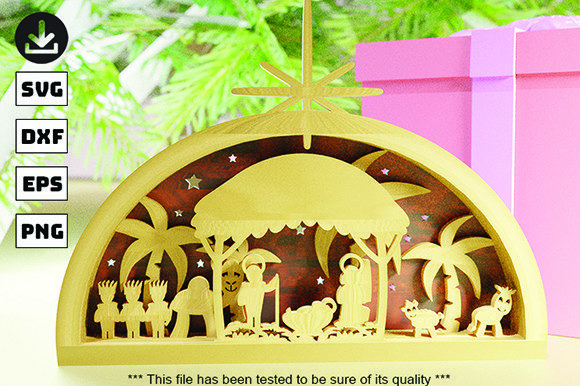 Christmas CRIB 3D Svg: A Laser-Cutting-Ready Winter Christmas Design for Real Client Projects