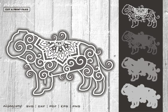 Dog Vector 3 SVG 3D Layered for Shadow Box Crafters