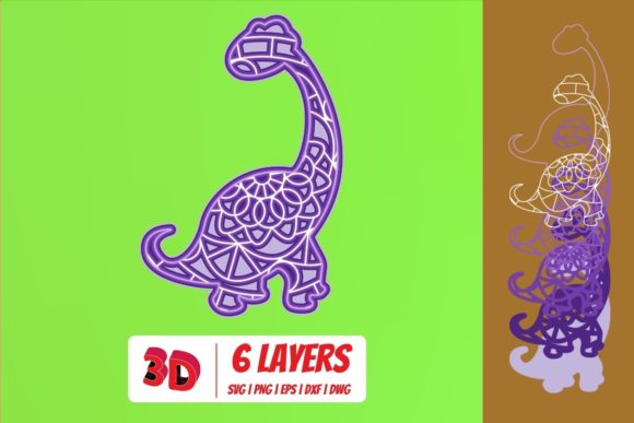 Exploring the Dinosaurs 3D Layered SVG Cut File for Real Design Projects
