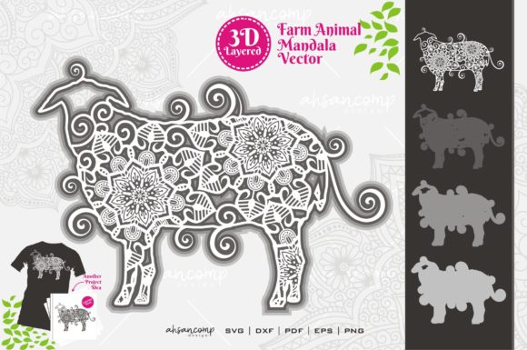 Farm Animal Mandala SVG 3D Layered 14 – A Versatile Graphic for Crafts & Creative Projects