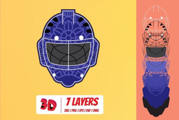Hockey 2 3D Layered SVG Cut File: A Dynamic Shape for Bold Branding and Craft Projects