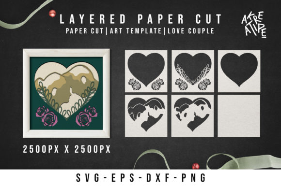Love Papercut, Love Couple 3D Shadow Box – A 3D SVG Freebie for Etsy & Digital Sellers