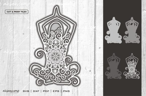 Yoga Mandala Vector 3D Layered 3: A 3D SVG Shadow Box for Mindful Editorial Design